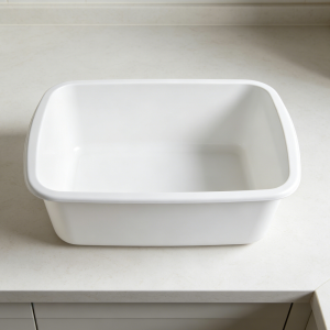 12Qt White Heavy Duty Plastic Wash Tub